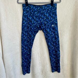 Women's Nike Dri-Fit Blue And Black Leggings Size Small EUC